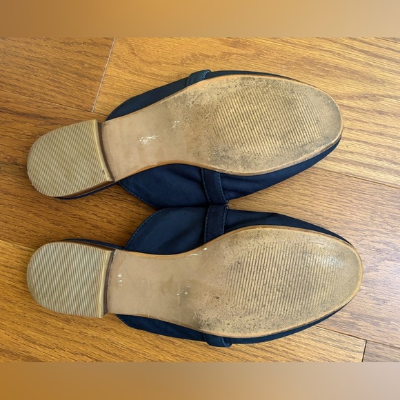 Franco Sarto Leather Suede Horsebit Mules Blue Sz 8 - Picture 5 of 5